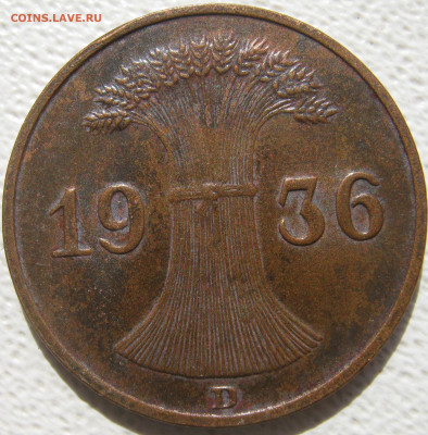 Германия 3 рейх 1 рейхспфенниг 1936 D (веймарский тип) 03.10 - IMG_4831.JPG