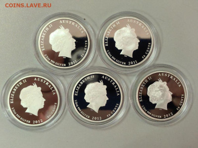 50цент 2009-2012 Австралия, Морская жизнь, (10шт), Ag999 - ЯЯ Рифы - 5