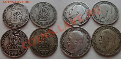 Серебряные монеты Великобритании, 1930е - 1940е - shillings