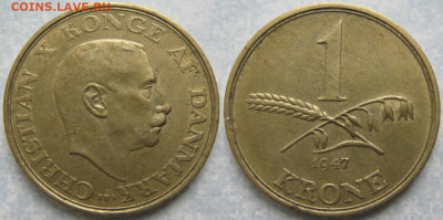 Дания 1 крона 1947 до 06-10-25 в 22:00 - Дания 1 крона 1947    9412