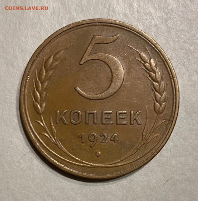 5 копеек 1924 г., 2 монеты - 71CA971B-2463-458B-BA4C-DB616CC9B412