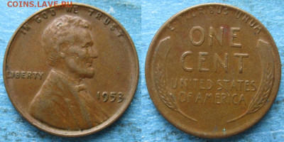 США 1 цент 1953 до 08-10-25 в 22:00 - США 1 цент 1953    12514