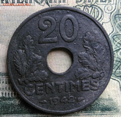 Франция 20 сантимов 1942 года до 06.10.2025 - IMG_20251002_211920