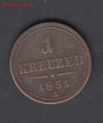 Австрия 1851 1крейцер до 09 10 - 29
