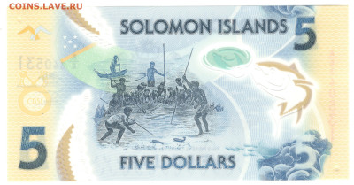 Соломоновы Острова 5 долларов 2019 - пластик - пресс - Соломоновы Острова 5 долларов А