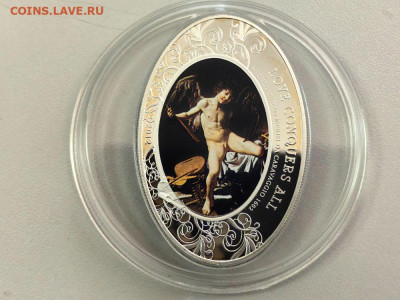 5дол 2012 О-ва Кука, Караваджо. Любовь побеждает все, Ag925 - Ю Караваджо Любовь-3