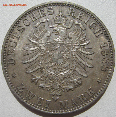 Германия Пруссия 2 марки 1888 A Фридрих III до 10.10. - IMG_3132.JPG