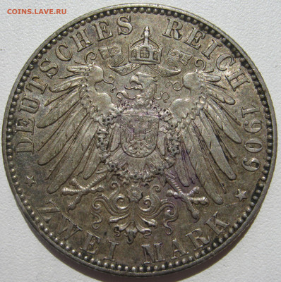 Германия Саксония 2 марки 1909 Лейпцигский университет 10.10 - IMG_3140.JPG