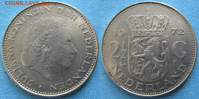 Нидерланды 2,5 гульдена 1972 до 11-10-25 в 22:00 - Нидерланды 2 и пол гульдена 1972    3724