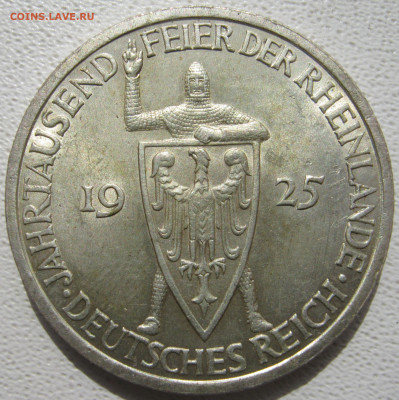 Германия Веймар 3 рейхсмарки 1925 E 1000-летие Рейнланда - IMG_3599.JPG