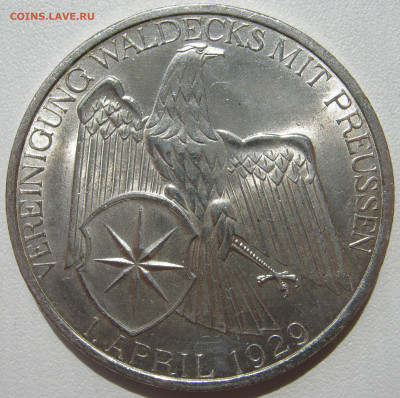 Германия Веймар 3 рейхсмарки 1929 A Вальдек и Пруссия 10.10. - IMG_3152.JPG