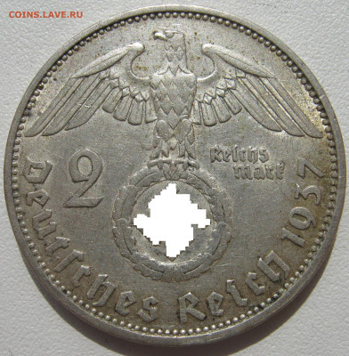 Германия 3 рейх 2 рейхсмарки 1937 A Гинденбург до 10.10. - IMG_3220_1.JPG