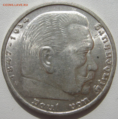 Германия 3 рейх 5 рейхсмарок 1935 A Гинденбург орёл без свас - IMG_3223.JPG