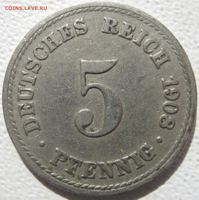  Империя 5 пфеннигов 1908 A до 03.10. - IMG_4174.JPG