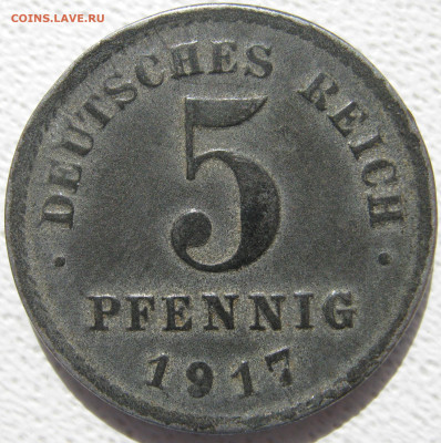  Империя 5 пфеннигов 1917 F Fe до 10.10. - IMG_4257.JPG