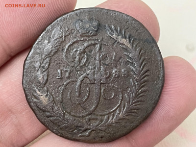 2 копейки 1788 г. СПМ, перечекан, гурт надпись. Биткин R1. - IMG_5891