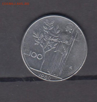 Италия 1980 100 лир ( в блеске) до 12 10 - 78а