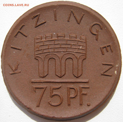 Германия Китцинген нотгельд 75 пфеннигов 1921 фарфор 11.10. - IMG_3304.JPG