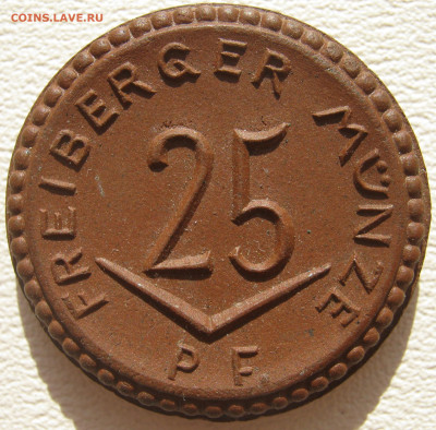 Германия Фрайберг Саксония нотгельд 25 пфеннигов 1921 фарфор - IMG_3327.JPG