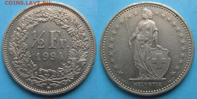 Швейцария пол франка 1994  до 15-10-25 в 22:00 - Швейцария пол франка 1994     8163