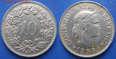 Швейцария 10 раппен 1959 до 15-10-25 в 22:00 - Швейцария 10 раппен 1959     6446