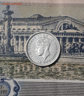 Малайя 5 центов 1945 года Георг 6 колония Англии До 16.10 - 20250924_203051