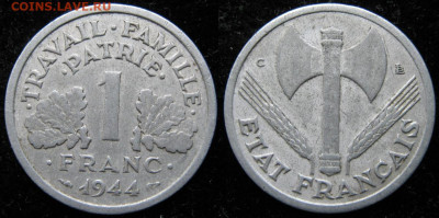 Франция 1 франк 1944 С до 17-10-25 в 22:00 - Франция 1 франк 1944 С    2999