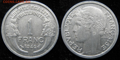 Франция 1 франк 1946 до 17-10-25 в 22:00 - Франция 1 франк 1946    2944