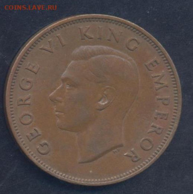 Новая Зеландия 1 пенни 1947 г. 13.10.2025 г. 22 -00 МСК. - Н.З. пенни1