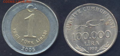 Турция 100 000 лир 1999 г.13.10.2025 г. 22 -00 МСК. - Турция
