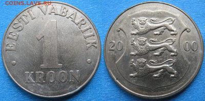Эстония 1 крона 2000 до 18-10-25 в 22:00 - Эстония 1 крона 2000    114-ас52-9853