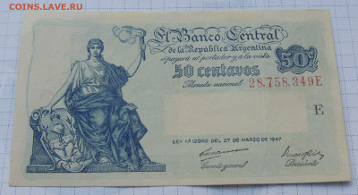 Аргентина 50 сентаво 1947 до 19.10.2025 - Аргентина 50 сентаво 1947.JPG