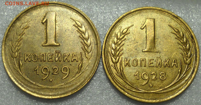 1 копейка 1928, 1929 гг. ,отличные. Оценка спроса. - 556