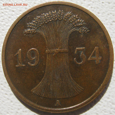 Германия 3 рейх 1 рейхспфенниг 1934 A (веймарский тип) 17.10 - IMG_4773.JPG