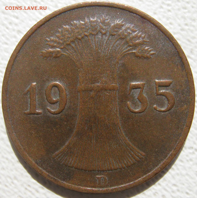 Германия 3 рейх 1 рейхспфенниг 1935 D (веймарский тип) 17.10 - IMG_4799.JPG