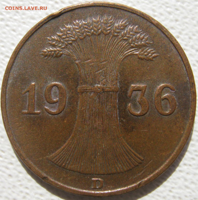 Германия 3 рейх 1 рейхспфенниг 1936 D (веймарский тип) 17.10 - IMG_4829.JPG