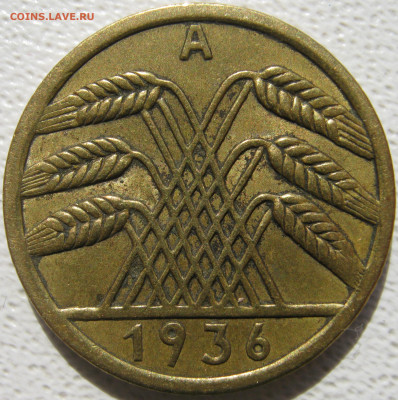 Германия 3 рейх 5 рейхспфеннигов 1936 A (веймар. тип) 17.10. - IMG_4869.JPG