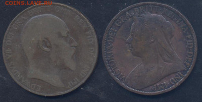 Британия 1 пенни 1900 г.  17.10.2025 г. 22 -00 МСК. - пенни1