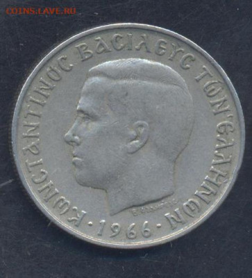 Греция 2 драхмы 1966 г.  17.10.2025 г. 22 -00 МСК. - Греция