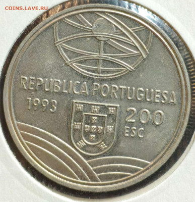 200 э. Португалия 1993,юбилейная,UNC,до 18.10.25, 22:00мск - 1000006301_11zon