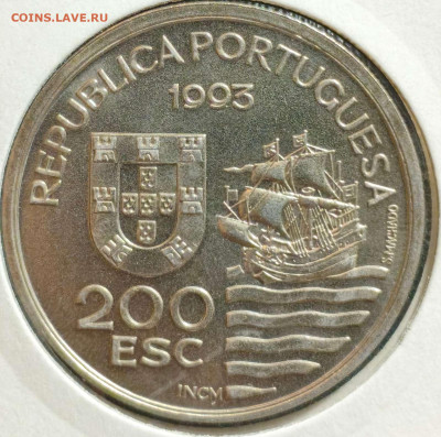 200 эскудо Португалия 1993,послы,UNC,до 18.10.25, 22:00мск - 1000006285_11zon