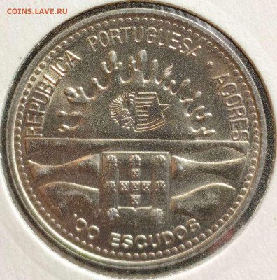 100 э. Азорские о-ва 1995 г.,UNC,до 18.10.25, 22:00мск - 1000006280_11zon