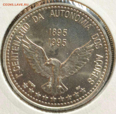 100 э. Азорские о-ва 1995 г.,UNC,до 18.10.25, 22:00мск - 1000006279_11zon