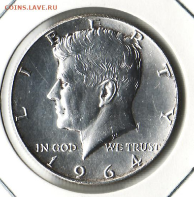США,  50 центов 1964,  без МД	, до 22.10 - 2025.8.19-2