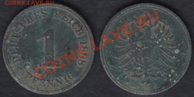 Германия 1 пфенниг 1888 до 22.02.2012 22-00 - Германия 1 пфенниг 1888