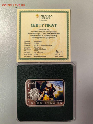 1дол 2010 Ниуэ Франсиско Гойя, Ag925, до 23.10 - Ю Худож.кв Гойя-1