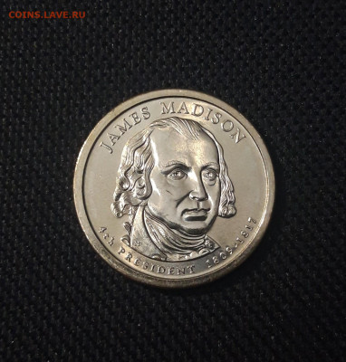 США 1 доллар 2007 года президент N4 Джеймс Мэдисон До 27.10 - 20250424_214511