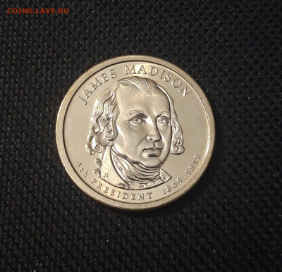 США 1 доллар 2007 года президент N4 Джеймс Мэдисон До 27.10 - 20250424_214505