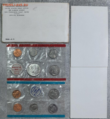 США Набор 1968 50 ц Серебро до 26.10.2025 22.00 - 1968