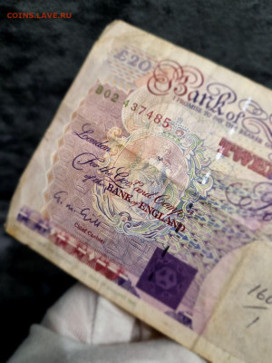 Англия 20 фунтов 1991 Великобритания до 26.10.2025 в 22:00 - 5246708882196260162